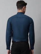 Indian Needle Men's Cotton Solid Teal Blue Formal Shirt's
